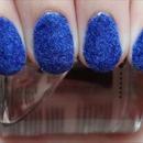 Blue Flocked Nails