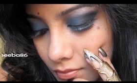 Blue and Black Smokey Eye