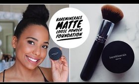 BareMinerals Matte Loose Powder Foundation review and demo | Ashley Bond Beauty