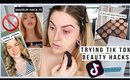 testing TIK TOK makeup hacks 🤔 including the foundation one and i... ugh 😭