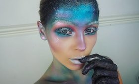 GALAXY/SPACE/ALIEN INSPIRED MAKEUP TUTORIAL / HALLOWEEN 2016