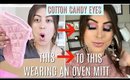 EXCITING NEWS! I ENTERED A MAKEUP COMPETITION ON A NEW SHOW: COTTON CANDY EYES using an OVEN MITT!