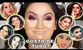 MAKE COMPLETA COM PRODUTOS DE YOUTUBERS, INFLUENCERS E BROGUERAS | Duda Fernandes