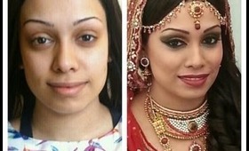 Indian/Asian Bridal Makeup Hair Dupatta setting