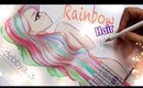 💜 REAL LIFE mix with FANTASY | Rainbow Hair - Speed Drawing 💜