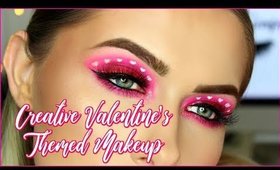 CREATIVE CUT OUT HEARTS VALENTINES THEMED MAKEUP LOOK! | shivonmakeupbiz