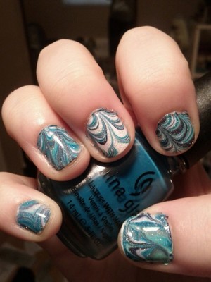 water marble. my nails were in really bad shape here.