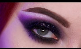 Night Out! Purple Black Glitter Smokey Eye