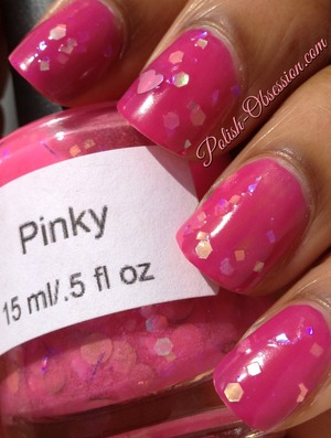 Layered over Barry M Fuschia
http://www.polish-obsession.com/2013/05/neener-neener-nails-swatches-and-review.html