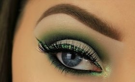 St. Patrick's Day Makeup 2017 | Cut Crease and Glitter Liner