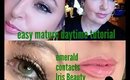 Easy Daytime Mature Makeup Tutorial/ Iris Beauty Emerald Green Contacts/Naked 2