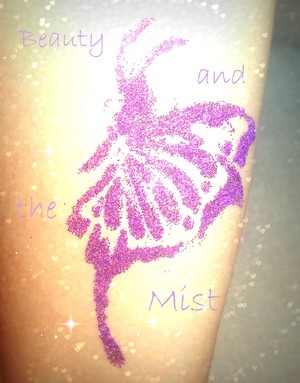 Purple butterfly made with Glitter Tattoo