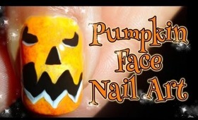 DIY Pumpkin Face ~ Halloween Nail Art Tutorial