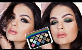 Green Holiday Smokey Eyes with FENTY GALAXY PALETTE Review & Swatches