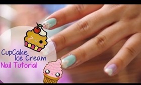 Cupcake / ice cream nail tutorial