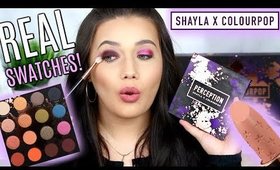 SHAYLA X COLOURPOP REAL LIVE SWATCHES! Trying ALL Shadows, Lips, Highlighters