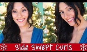 Easy Side Swept Curls Holiday Hair Tutorial | Instant Beauty ♡