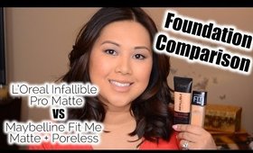 REVIEW: L'Oreal Infallible Pro-Matte vs Maybelline Fit Me Matte + Poreless | FromBrainsToBeauty