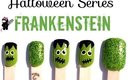Halloween Frankenstein Nail Art by The Crafty Ninja