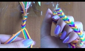 DIY Rainbow Fishtail Friendship Bracelet with Yarn