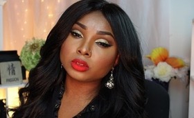 Christmas Glamour Collab with Make up With Jah ! Gold Glitter cutcrease and 3 lip color options!