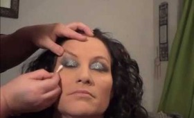 Black and silver glitter smokey eyes with my mom jenna as the star!