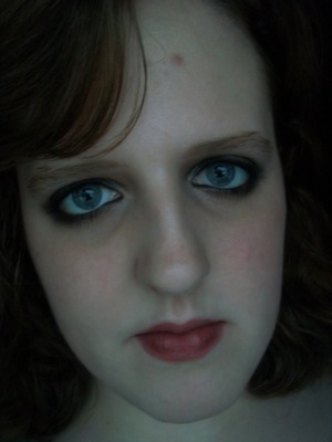 Simple night time/ after school look (Keeping the makeup used in the day time look, just darkened up and using a bold lipcolor)