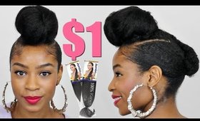 Faux Shaved Sides Top Knot Bun with Kanekalon Hair► Natural Hair Protective Styles