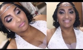 BRIDAL MAKEUP Tutorial| Makeup for black women |Makeup on a CLIENT| Darbiedaymua