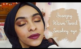 Warm Toned Bronzey Smoky Eye & Berry lips | REEM