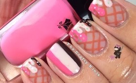 Neapolitan Ice Cream Nails by The Crafty Ninja