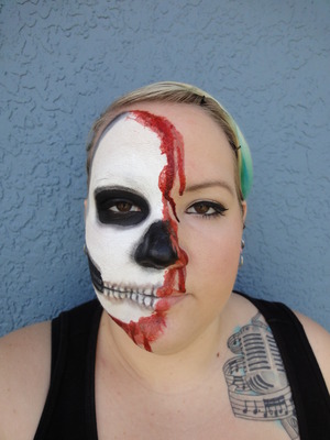 Half Skull Makeup