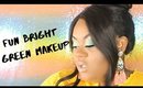 Bright Green Summer Makeup Look+mini wig updo ft. The Glam House Collection