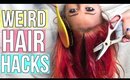 10 WEIRD HAIR HACKS | Lindsay Marie