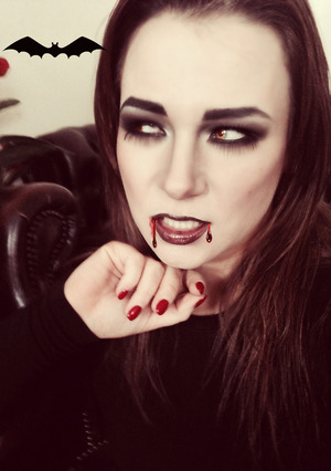 halloween makeup (note blood and color of eyes i made on PC)