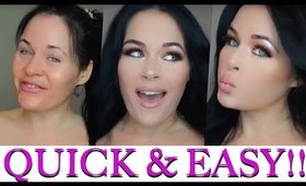 GLAM ON THE GO! QUICK & EASY MAKEUP TUTORIAL!!