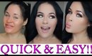 GLAM ON THE GO! QUICK & EASY MAKEUP TUTORIAL!!