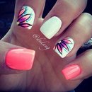 pink & white nails. 