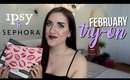 February Ipsy & Sephora Play Try-On Unboxing! | tewsimple