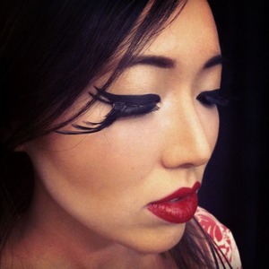 a 1950's inspired makeup look that I created on a model for a creative photo shoot 