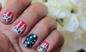 4th of July Nail Art | Bows and Stripes