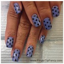 Blue with black polka dots 