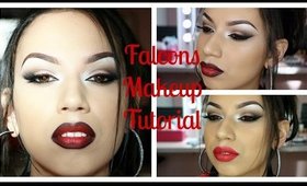 Falcons Makeup with 2 Lip Options tutorial | Super Bowl 51 | ChristineMUA