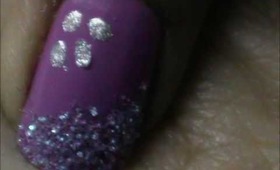 Silver  Leaves Nail- very easy nail design for beginners- easy nail design for short nails