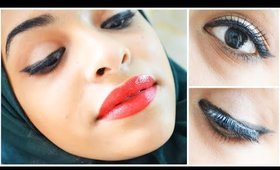 Neutral Eyes ♡ Bright Reddish Orange Lips Full Face Makeup Tutorial