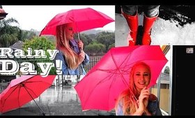 GRWM Simple Rainy Day Tutorial! Featuring Coral Lips & Red rainboots!