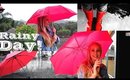 GRWM Simple Rainy Day Tutorial! Featuring Coral Lips & Red rainboots!