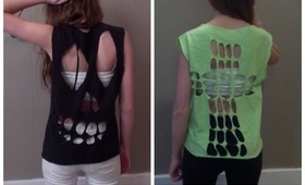 DIY Skull & Cross Cut Out Shirts