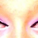 different colour eyes, purple eye shadow and simple eyeliner