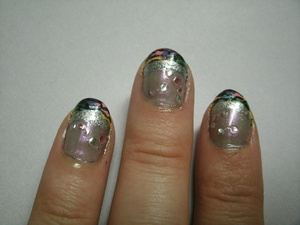 Multi-colored zebra manicure